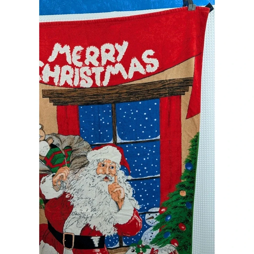 Vintage Maiden Sunshine Merry Christmas Santa Beach Towel 61 x 32 inches